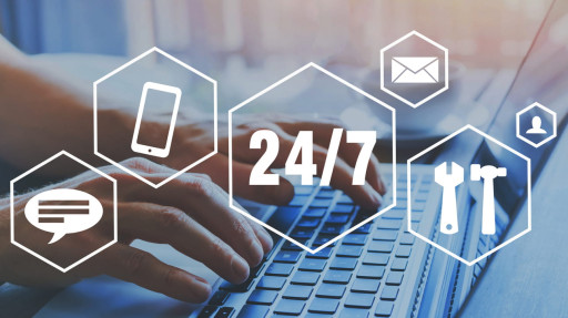 Symbolische Visualisierung eines 24x7 Support-Angebotes