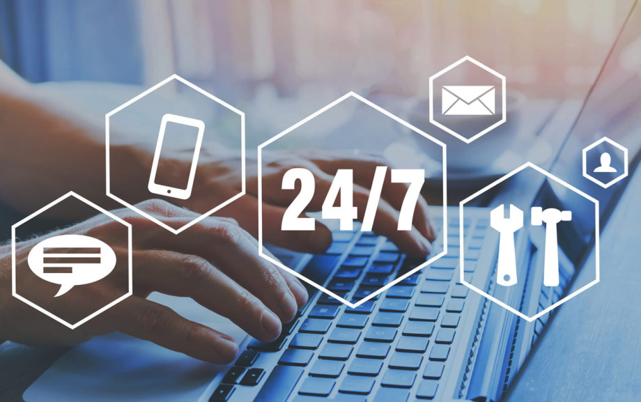Symbolische Visualisierung eines 24x7 Support-Angebotes