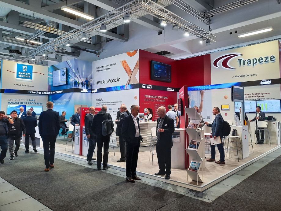 InnoTrans Stand von Trapeze, Modaxo und Systemtechnik