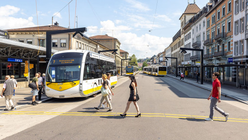 Ein Bus der vbsh am Bahnhof Schaffhausen